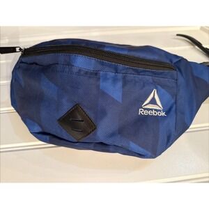 Reebok Men's Fanny Pack Nylon Black And Blue Buffalo Check EUC